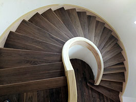 Photograph of curved stairs from above