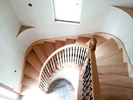 Photograph of curved stairs from overhead